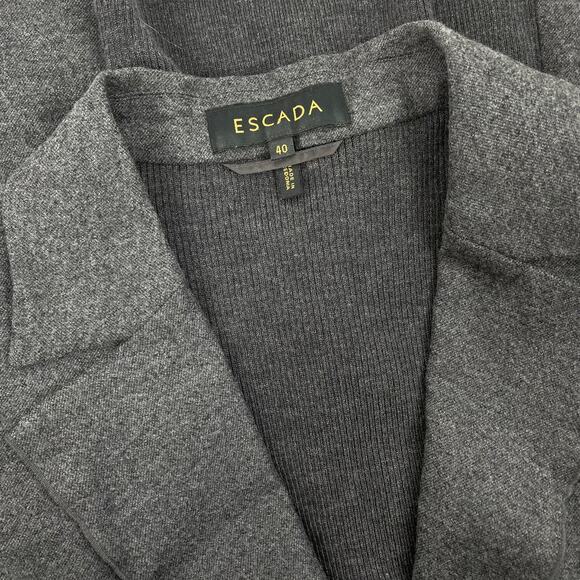 Escada Virgin Wool Cashmere Blazer Jacket Dark Gray Size 40 - Picture 7 of 7